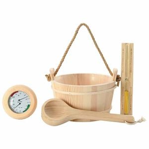 vidaXL Juego de Accesorios de Sauna 4 uds. Marr&oacute;n