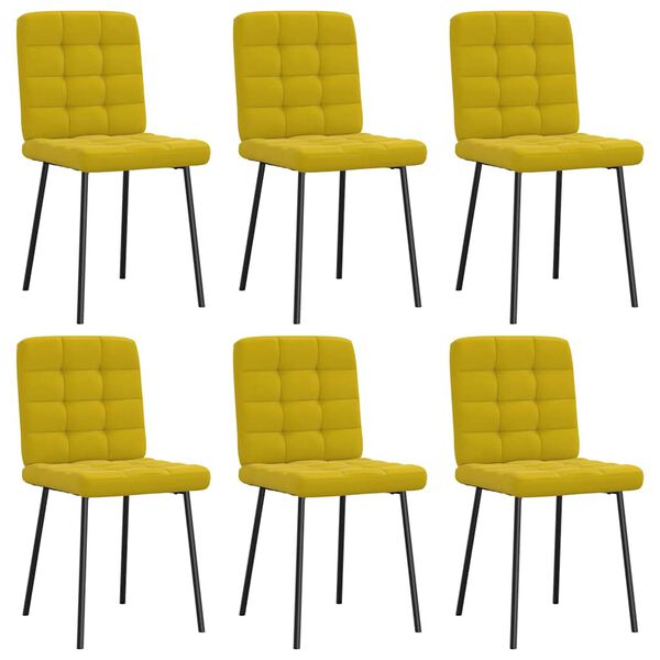 vidaXL Sillas de comedor 6 unidades terciopelo amarillo