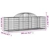 vidaXL Cestas de gaviones 12 uds forma de arco hierro 200x50x60/80 cm