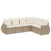 vidaXL Juego de sof&aacute;s jard&iacute;n con cojines 6 pzas rat&aacute;n sint&eacute;tico beige