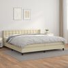 vidaXL Cama box spring con colch&oacute;n cuero sint&eacute;tico crema 200x200 cm