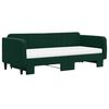vidaXL Sof&aacute; cama nido con colch&oacute;n terciopelo verde oscuro 90x200 cm