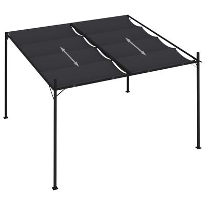 vidaXL Cenador con techo retráctil gris antracita 300x300x233 cm