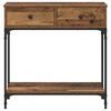 vidaXL Mesa Consola con caj&oacute;n Madera vieja 75 x 34.5 x 75 cm