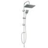 vidaXL Sistema de ducha con cabezal de ducha Cromado Acero inoxidable