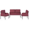 vidaXL Juegos de sof&aacute;s con coj&iacute;n 3 pcs Rojo vino 115 x 56 x 80 cm