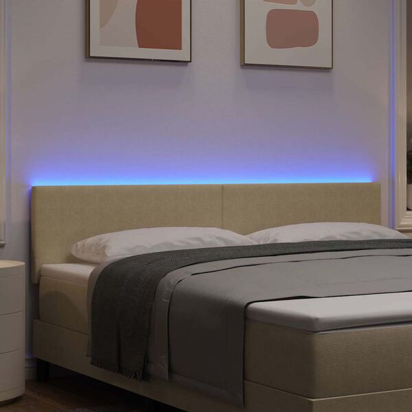 vidaXL Cabecero LED con cabecera Verde gris&aacute;ceo 180 cm Poli&eacute;ster