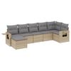 vidaXL Set sof&aacute;s de jard&iacute;n 7 piezas y cojines rat&aacute;n sint&eacute;tico beige