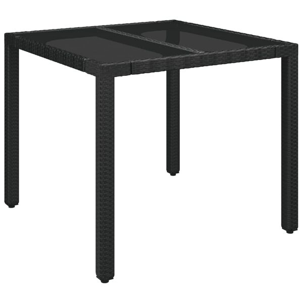 vidaXL Set de muebles jard&iacute;n 5 pzas con cojines rat&aacute;n sint&eacute;tico negro