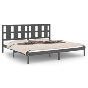vidaXL Estructura de cama de madera maciza de pino gris 200x200 cm