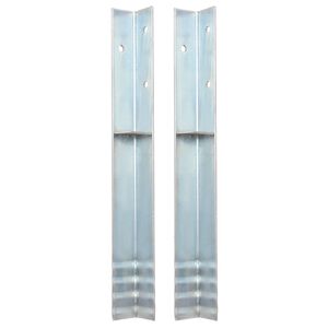 vidaXL Anclaje de tierra forma de L 2 uds acero galvanizado 5x5x50 cm