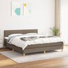 vidaXL Cama box spring con colch&oacute;n tela gris taupe 160x200 cm