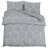 vidaXL Juego de funda n&oacute;rdica algod&oacute;n gris 200x200 cm