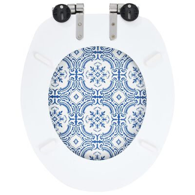 vidaXL Asiento inodoro WC tapa de cierre suave MDF diseño porcelana