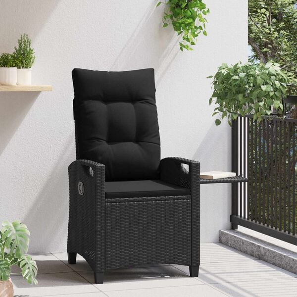 vidaXL Sillas de jard&iacute;n reclinables Negro 56 x 60 x 112 cm