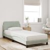 vidaXL Cama con colch&oacute;n Dover terciopelo gris claro 80x200 cm