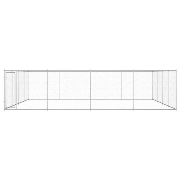 vidaXL Perrera de exterior de acero galvanizado 760x760x185 cm