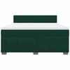 vidaXL Cama box spring con colch&oacute;n terciopelo verde oscuro 180x200 cm