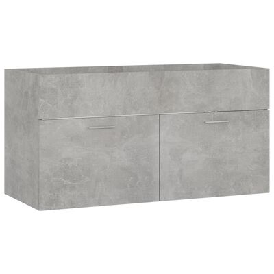 vidaXL Armario para lavabo contrachapada gris hormigón 90x38,5x46 cm