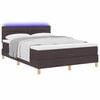 vidaXL Cama Box Spring LED con colch&oacute;n Marr&oacute;n Oscuro 160 x 200 cm tela