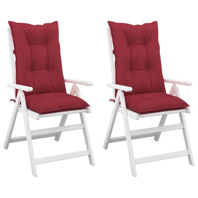vidaXL Cojines para sillas de jardín 2 uds rojo tinto 120x50x7 cm