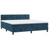 vidaXL Cama box spring con colch&oacute;n terciopelo azul oscuro 160x200 cm