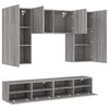 vidaXL Muebles de TV de pared 5 pzas madera de ingenier&iacute;a gris Sonoma