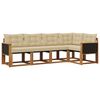 vidaXL Conjunto de sof&aacute;s de exterior 5 uds. Natural y Beige
