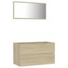 vidaXL Set de muebles de ba&ntilde;o 2 pzas contrachapada roble Sonoma