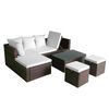 vidaXL Set muebles de jardín 4 piezas y cojines ratán sintético marrón