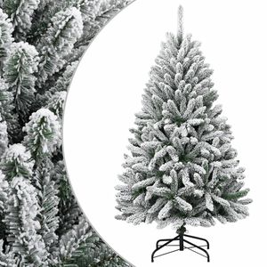 vidaXL &Aacute;rbol de Navidad artificial con bisagras y nieve flocada 120 cm