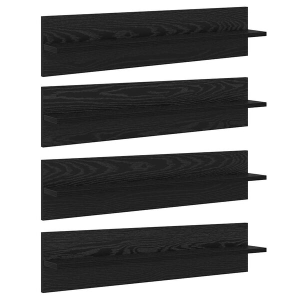 vidaXL Estanter&iacute;as de pared 4 pcs Roble Negro 80 x 11,5 x 18 cm
