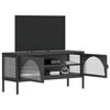 vidaXL Mueble de TV vidrio y acero negro 105x35x50 cm