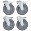 vidaXL Ruedas giratorias agujero pasador y frenos dobles 4 uds 125 mm