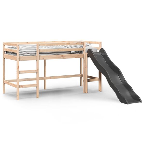 vidaXL Cama alta para ni&ntilde;os sin colch&oacute;n madera maciza pino 80x200 cm