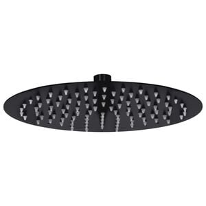 vidaXL Cabezal de ducha efecto lluvia acero inox redondo negro 25 cm