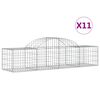 vidaXL Cestas de gaviones 11 uds forma de arco hierro 200x50x40/60 cm