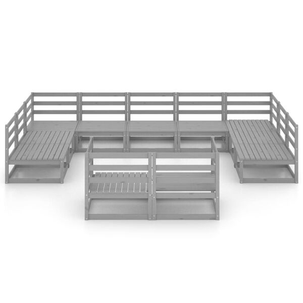 vidaXL Juego de muebles de jard&iacute;n 11 piezas madera maciza de pino