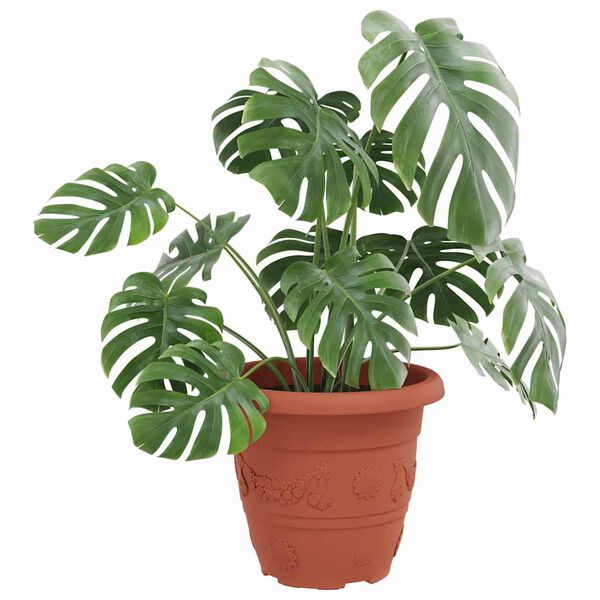 vidaXL Maceta Redonda para Flores 24 pcs Rojo Ladrillo &Oslash; 26 x 21.5 cm