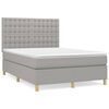 vidaXL Cama box spring con colch&oacute;n tela gris claro 140x190 cm