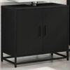 vidaXL Mueble ba&ntilde;o para lavabo madera ingenier&iacute;a negro 65 x 33 x 60 cm