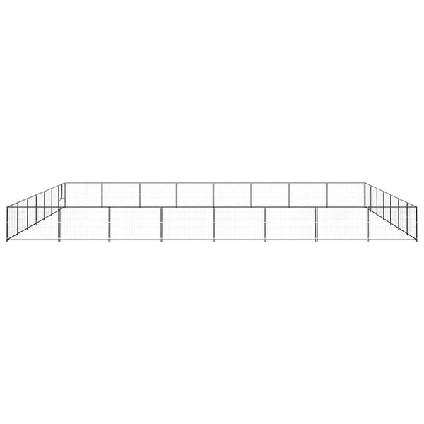 vidaXL Perrera acero 56 m&sup2; negra