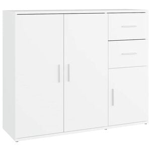 vidaXL Aparador de madera contrachapada blanco 91x29,5x75 cm