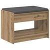 vidaXL Banco de entrada Roble artisan 63 x 38 x 45 cm