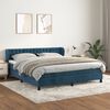 vidaXL Cama box spring con colch&oacute;n terciopelo azul oscuro 160x200 cm