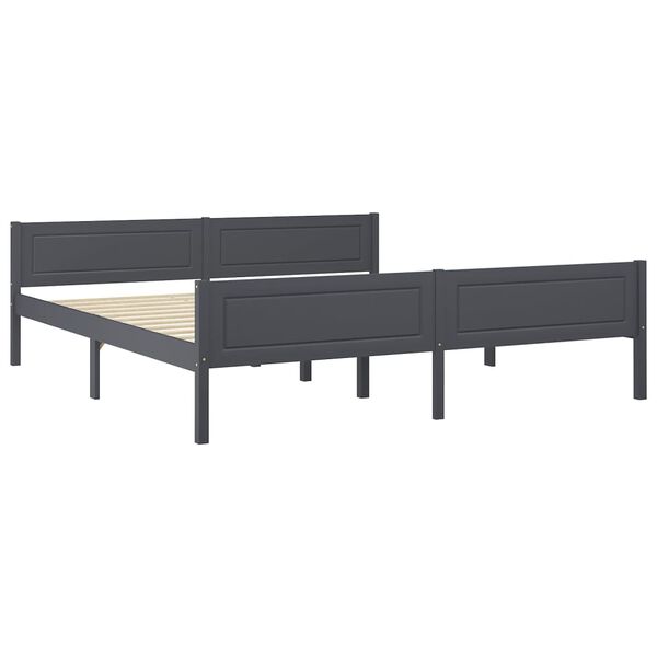 vidaXL Estructura de cama sin colchón madera de pino gris 180x200 cm