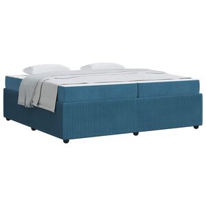 vidaXL Estructura de cama con colch&oacute;n Azul 200 x 200 cm tela