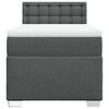 vidaXL Cama box spring con colchón tela gris oscuro 90x200 cm