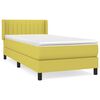 vidaXL Cama box spring con colch&oacute;n tela verde 90x190 cm
