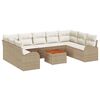 vidaXL Conjunto de sof&aacute;s de jard&iacute;n 10 uds. Beige y Crema
